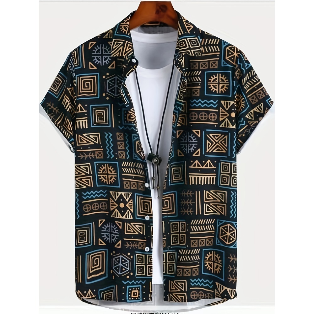Vintage Hawaiian Floral Shirt - قميص هاواي رجالي متعدد الأنماط من