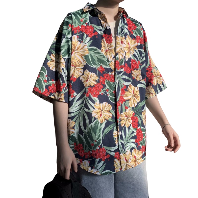 الرجال هاواي الرجعية طباعة الأ - مراجعة Vintage Hawaiian Floral Shirt وسعره