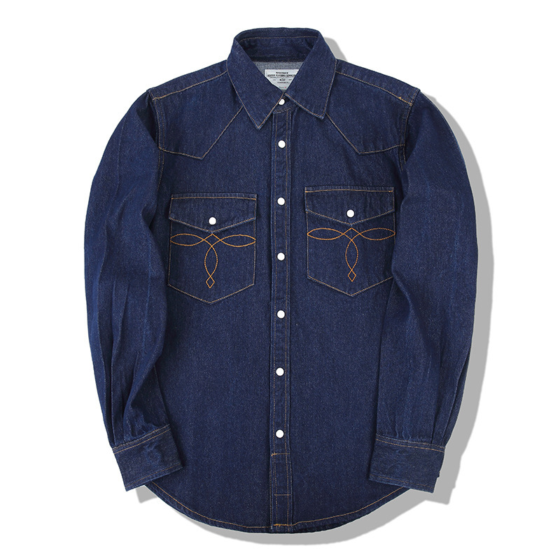 قميص دنيم كلاسيكي بتصميم غربي  - مراجعة Mens Western Denim Pearl Snap Shirt وسعره