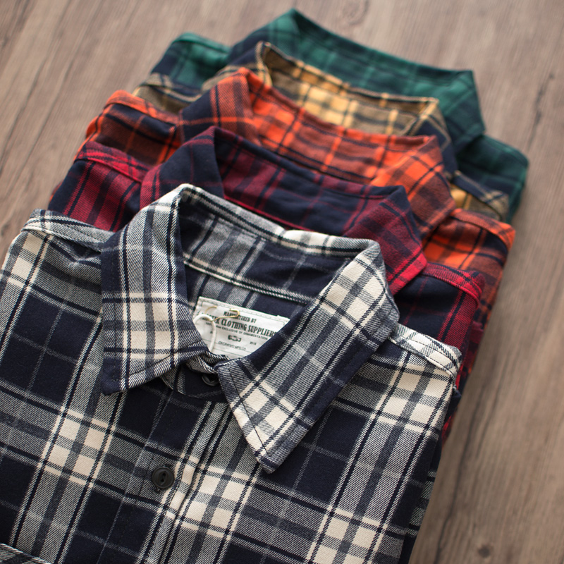 خريف جديد الأمريكية الرجعية 30 - مراجعة Flannel Plaid Shirt Heavy Weight وسعره